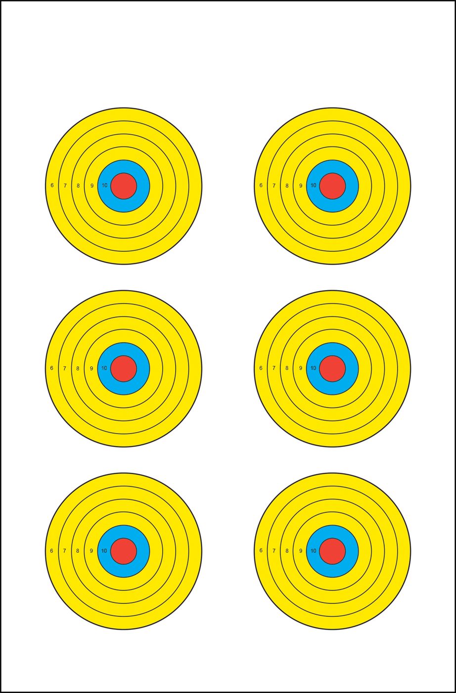 Action Target PRBE6100 High Visibility Bullseye Paper 17.50in x 23in Multi