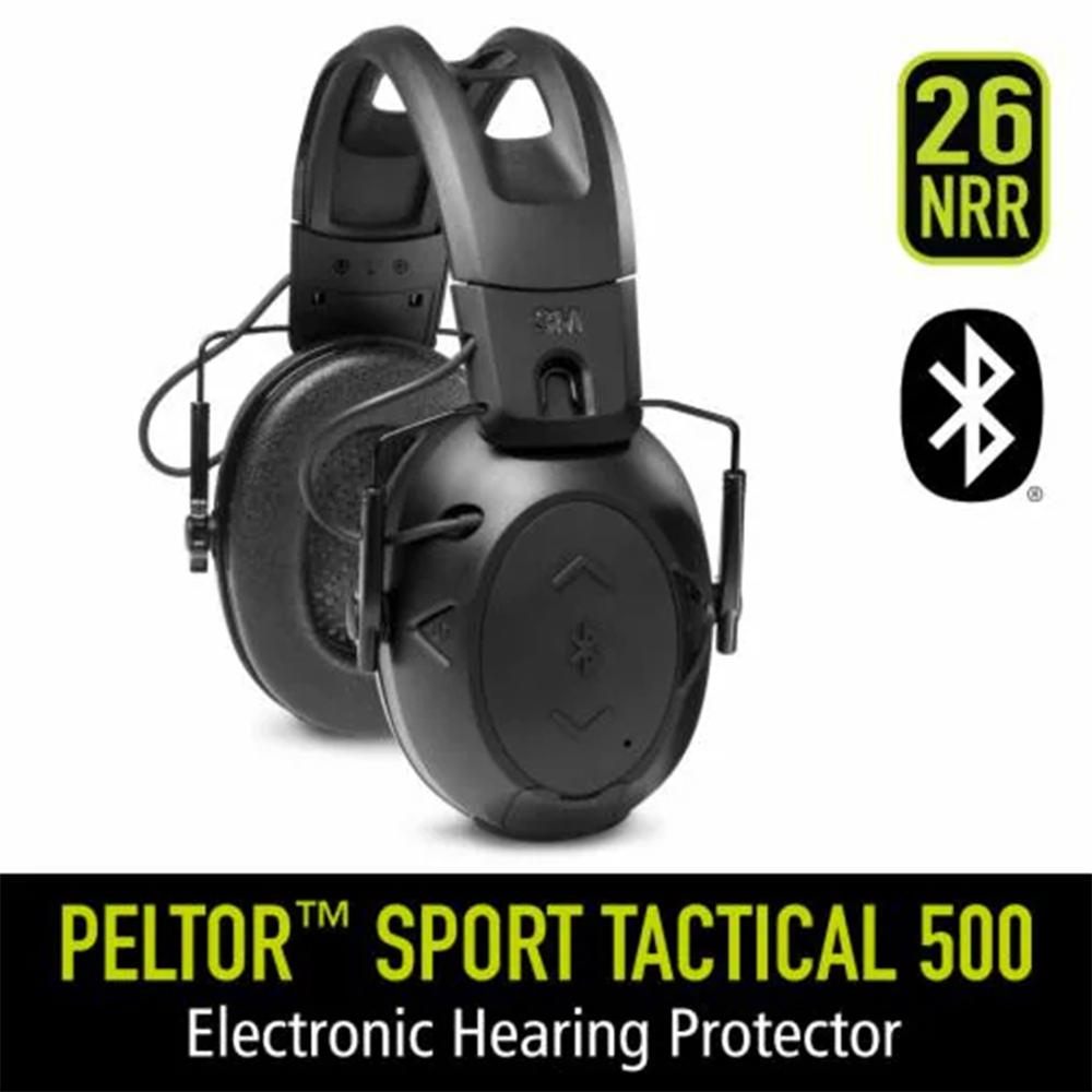 3M Peltor TAC500OTH Sport Tactical 500 Polymer 26 dB Over the Head Black Ad view 4