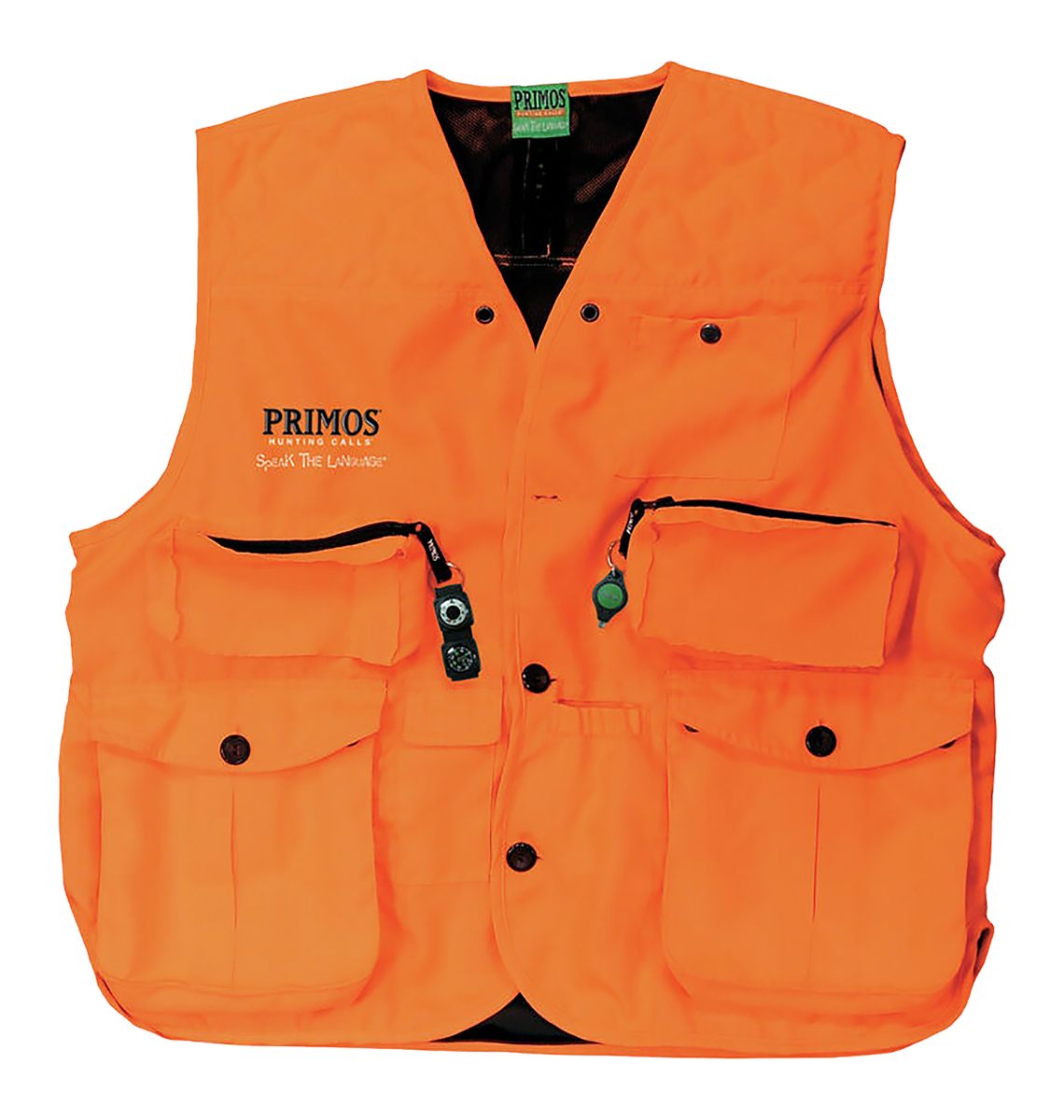 Primos 65701 Gunhunter's Hunting Vest Medium Blaze Orange Features Compass