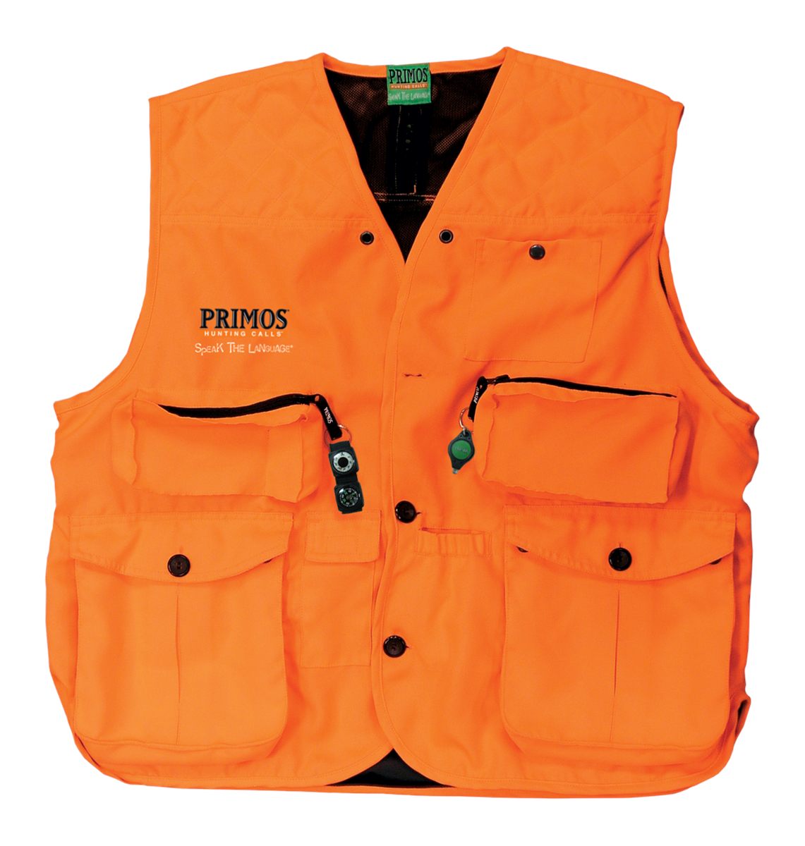 Primos 65703 Gunhunter's Hunting Vest XL Blaze Orange Features Compass LED