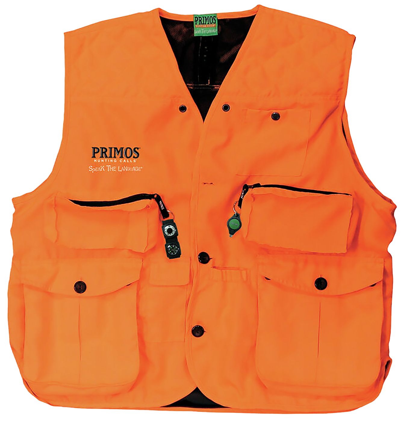 Primos 65705 Gunhunter's Hunting Vest 3XL Blaze Orange Features Compass LED