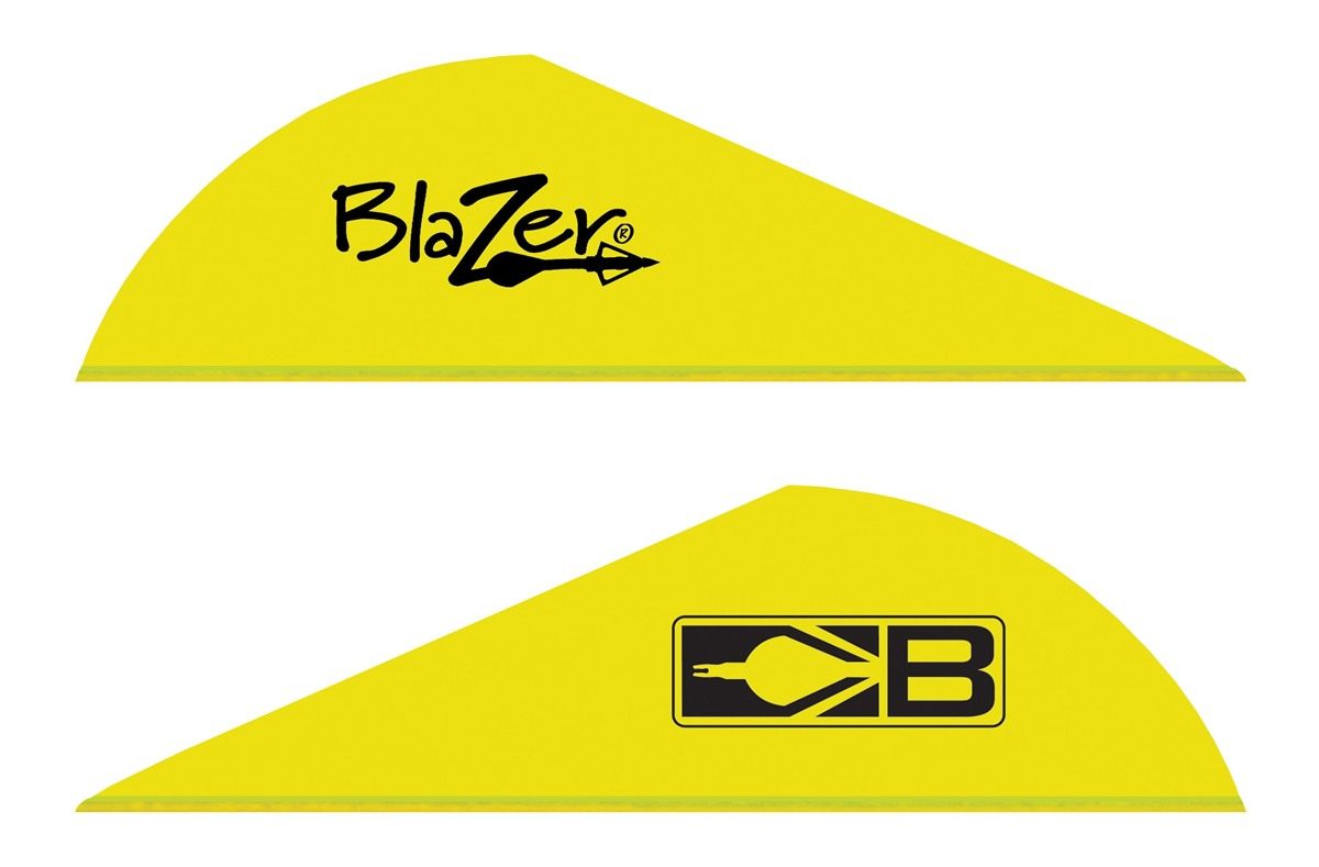 Bohning Blazer Archery Vane (100-Pack), Neon Yellow, 2 inch