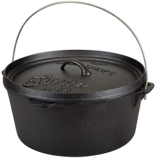 Stansport S/sport Pre-season Cast Iron Dutch Oven Flat Bottom W/lid 8-quart