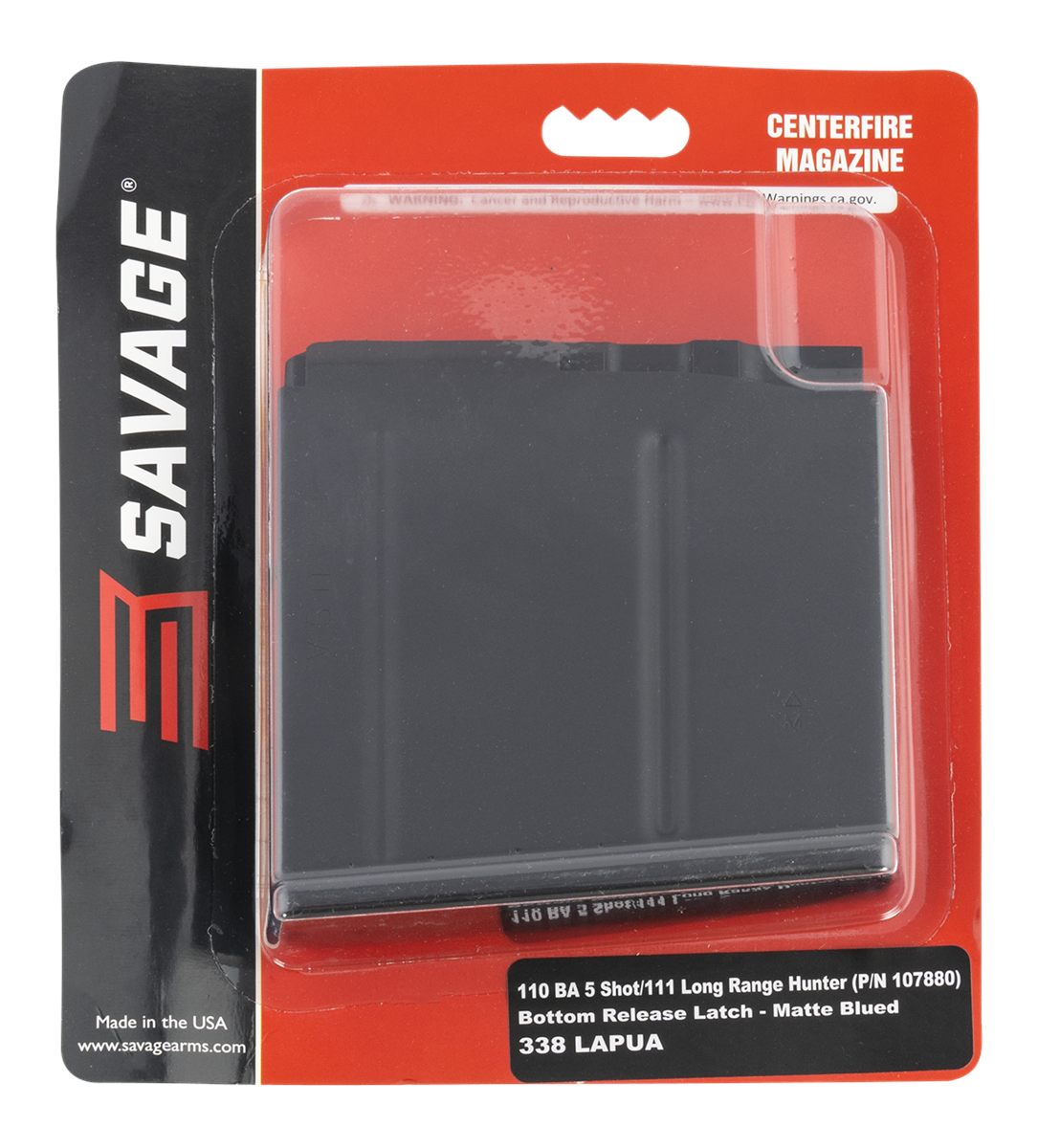 Savage Arms 55190 110BA 5rd 338 Lapua Mag Fits Long Range Hunter Blued Stee