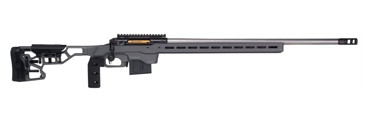 Savage Arms 57561 110 Elite Precision 300 PRC 30" 5+1 Matte Black/ Gray Cerakote/Black Polymer/Optic Ready *Self timing taper aligned muzzlebrake (Short Action Calibers Only)