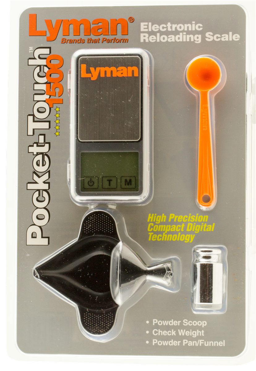 Lyman Pocket Touch 1500 Scale Kit with Powder Pal Funnel Pan Handy Scoop