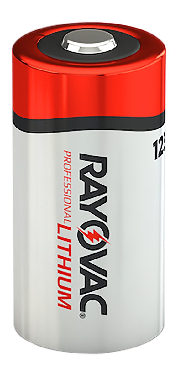 Rayovac RL123A2 123A Lithium Silver/Red 3 Volts 1,500 mAh (2) Single Pack