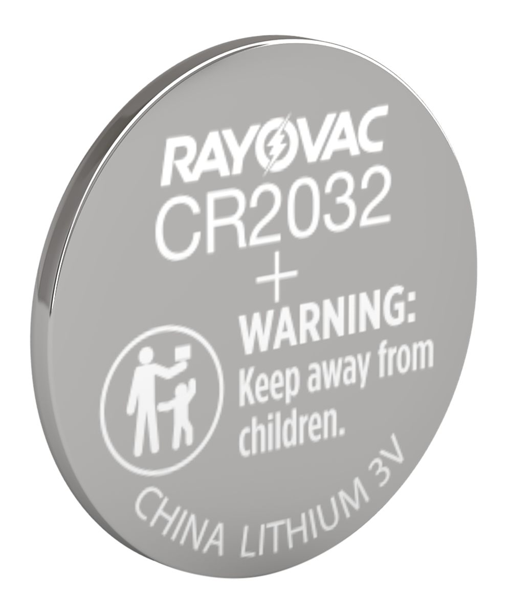 Rayovac KECR20321 CR2032 Lithium Coin Cell Silver 3.0 Volts 225 mAh