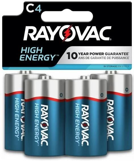 Energizer Battery Rayovac High Energy Batteries C (4)