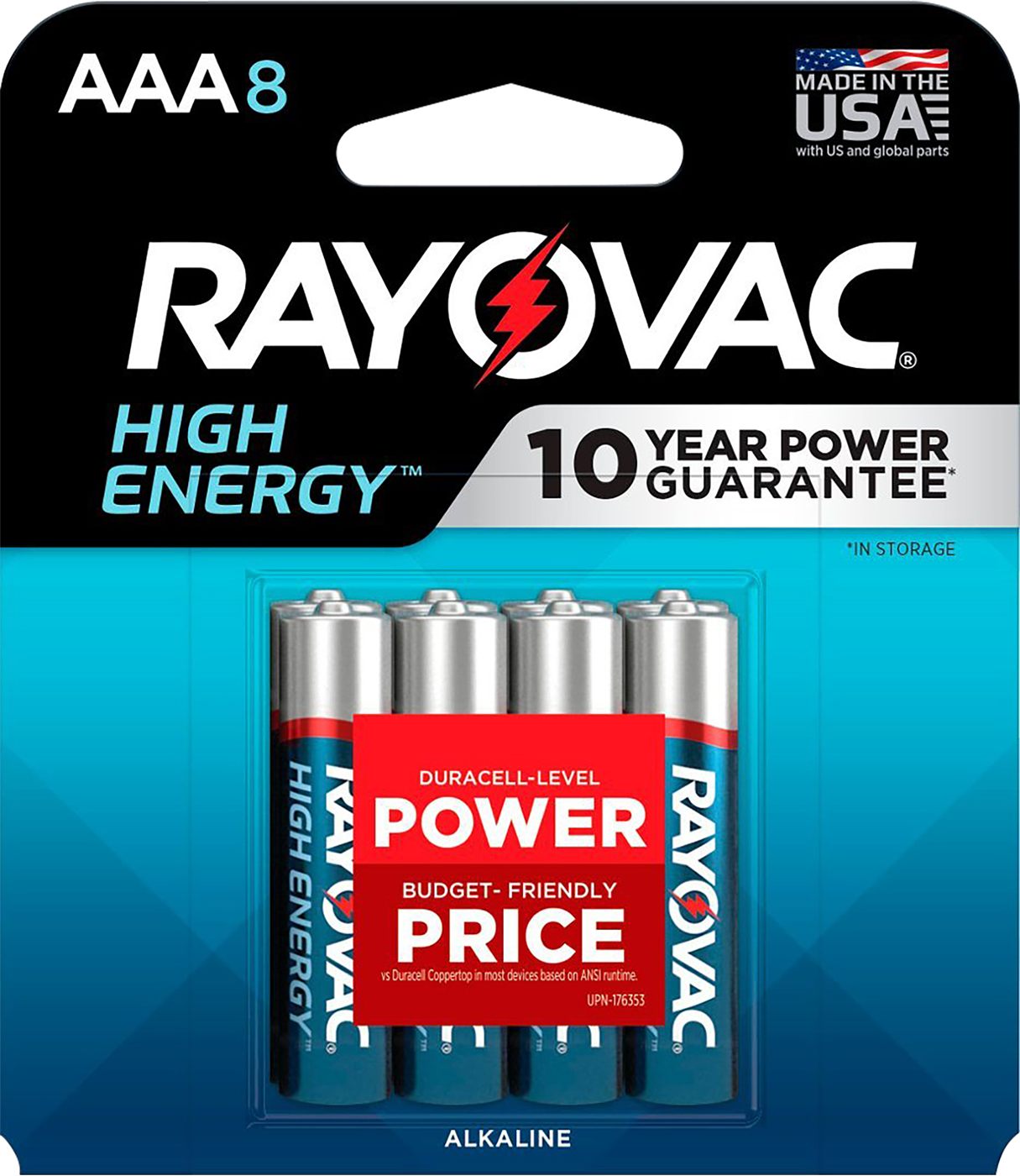 Energizer Battery Rayovac 8248T102 AAA High Enregy Alkaline Batteries Silve