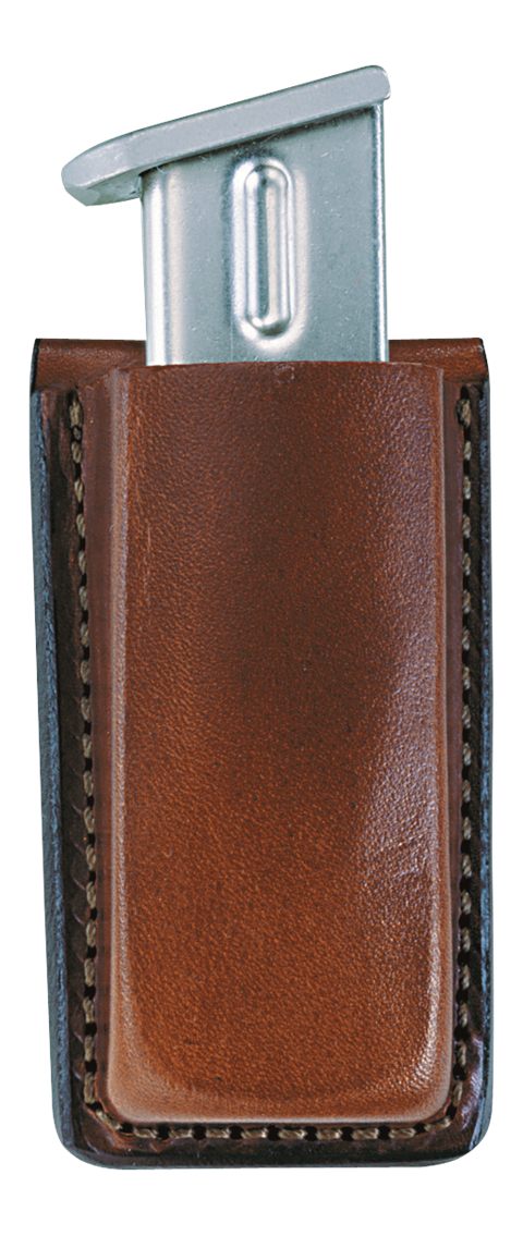 Bianchi International 10737 Open Top Mag Pouch Single Tan Leather Belt Clip