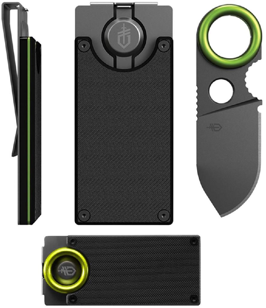 GERBER GDC MONEY CLIP W/1.7" KNIFE BLADE HOLDS 5 CREDIT CARDS *HANGABLE*