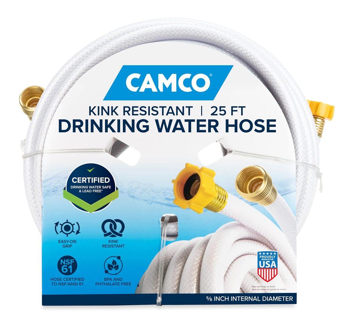 Camco TastePURE 25-Ft Water Hose - RV Drinking Contains No Lead, BPA Phthal