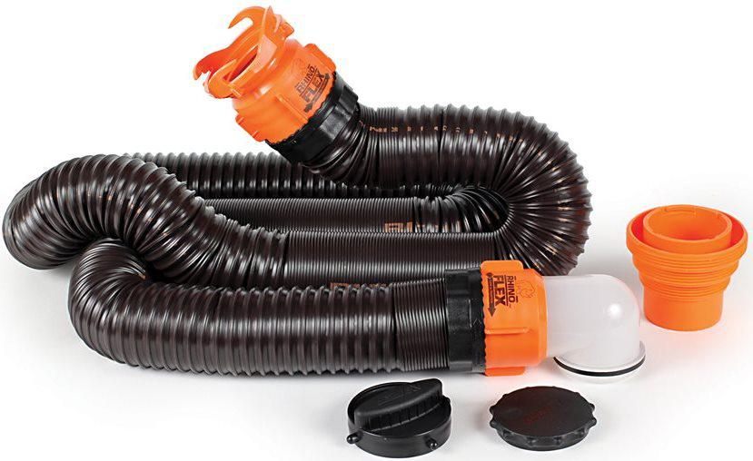 Camco Rhinoflex 15' Sewer Hose KIT (Includes Adapters Storage Caps)