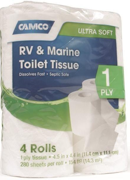 Camco 40276 Toilet Tissue, 1 Pack of 4 Rolls, White view 2