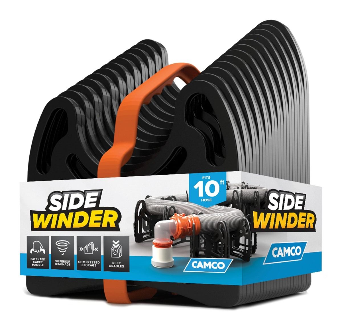 Camco Sidewinder 10-Ft RV Sewer Hose Support - Flexible Telescoping Design