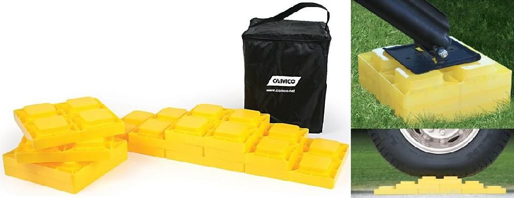 Camco Heavy Duty Leveling Blocks | Ideal for Single Wheels, Double Hydrauli