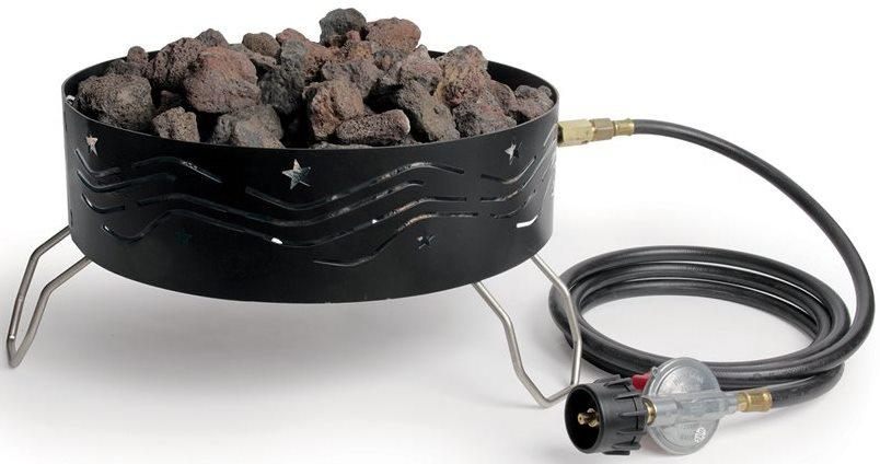 Camco Portable Propane Campfire W/8'Hose AND Regulator (Fire Tray 14.5in Di