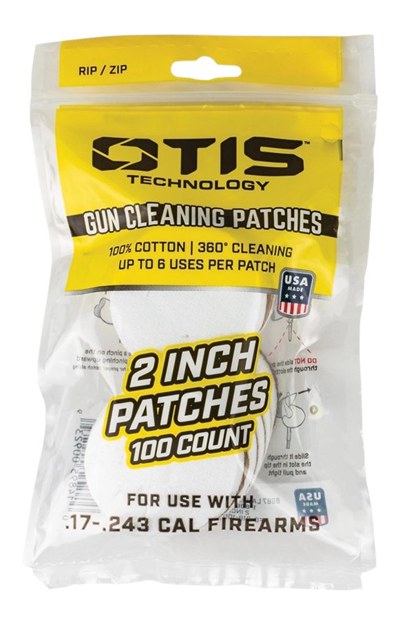 Otis Technology FG918100 Small Caliber Cleaning Patches 17-22 Rimfire Pisto