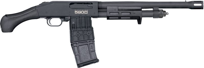 Mossberg 50217 590M Breacher 12 Gauge Pump 2.75in 10+1 14.38in Matte Blued view 2