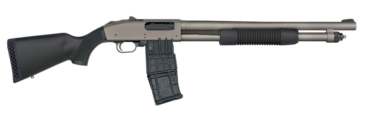 Mossberg 50219 590M 12 Gauge 10+1 18.50in Tungsten Gray Cerakote Barrel Ste