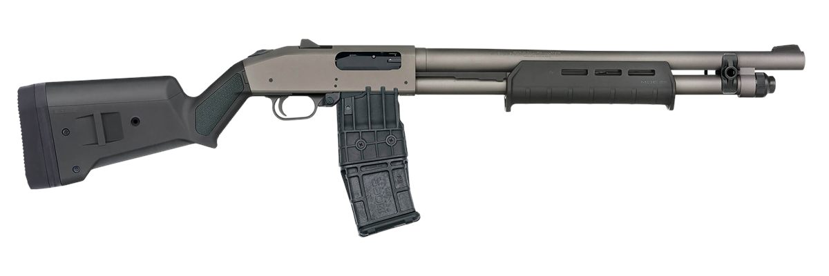 Mossberg 50221 590M 12 Gauge 10+1 18.50in Tungsten Gray Cerakote Barrel Ste