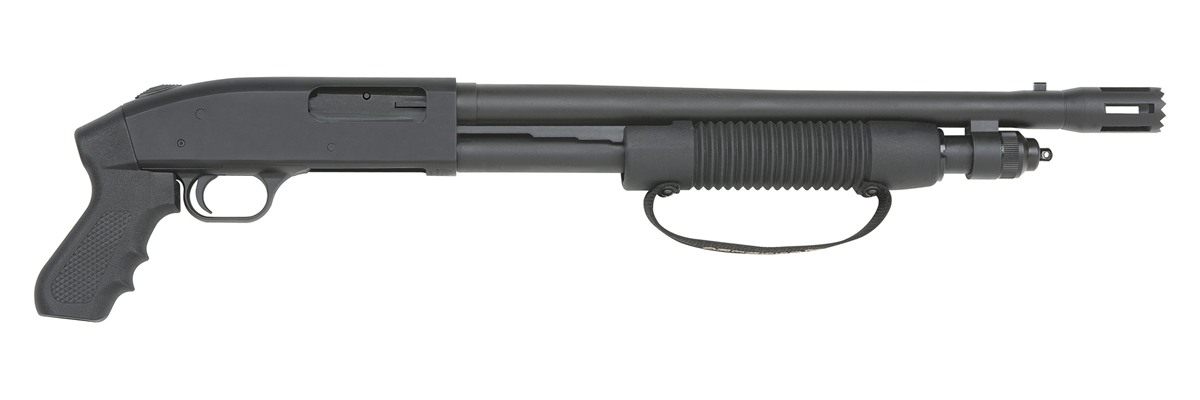 Mossberg 50697 590 Cruiser 12 Gauge Pump 3in 6+1 18.50in Matte Blued Stand view 2