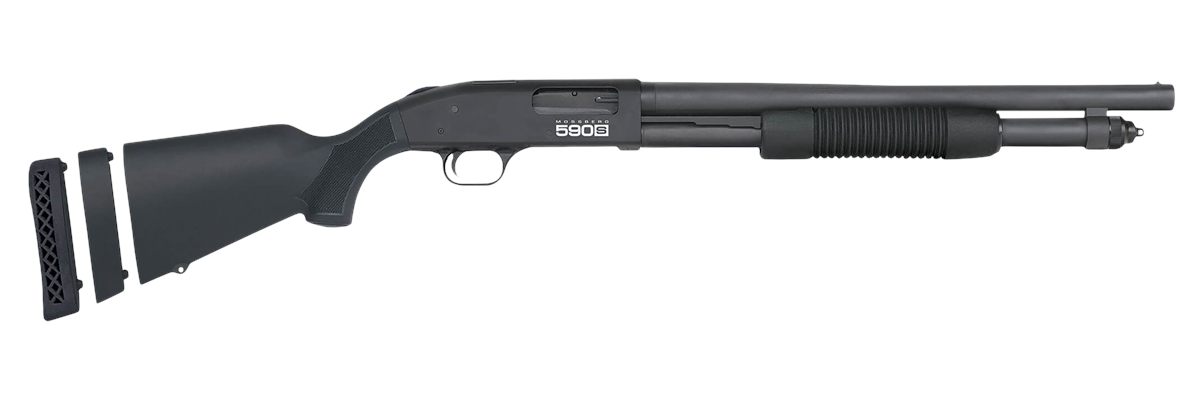 Mossberg Sons 51607 590S Compact 12 Gauge Pump 3in 5+1 18.50in Matte Blued