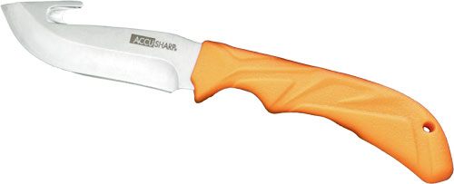 AccuSharp 729C Gut Hook 3.50in Fixed Plain Stainless Steel Blade/Blaze Oran view 2