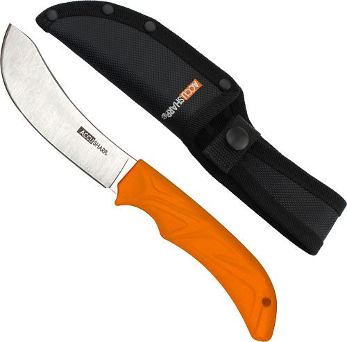 AccuSharp 732C Butcher 4in Fixed Plain Stainless Steel Blade/Blaze Orange E view 2