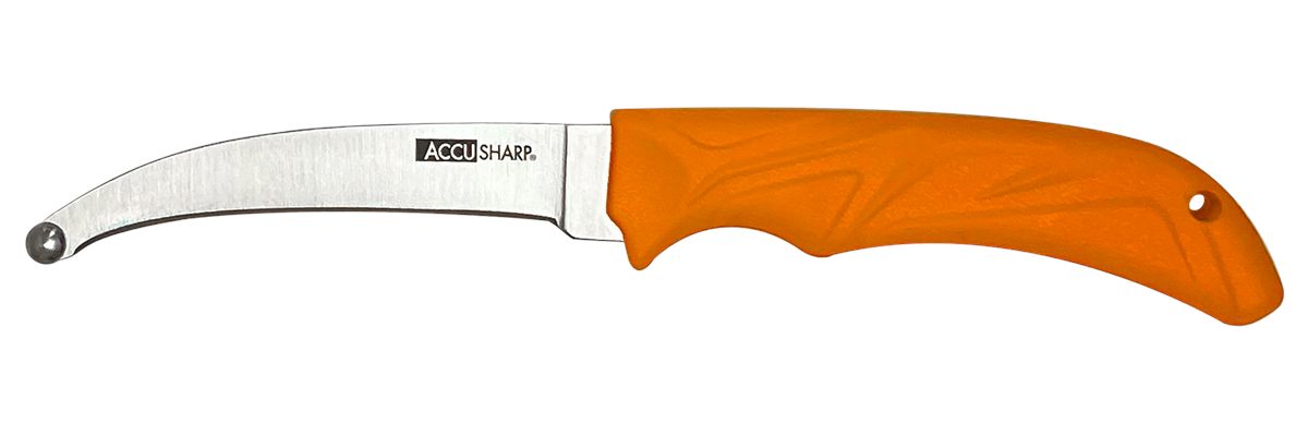 AccuSharp 734C AccuZip 4in Fixed Plain Stainless Steel/ Blade Blaze Orange