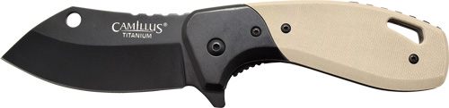 Camillus Knives Chonk Drop Point 2.75in SS Blade G10 Handle TAN