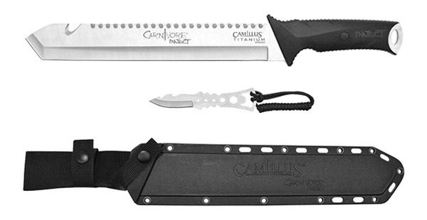 GSM Outdoors Camillus 19818 Carnivore 12in Silver Ti Bonded 440 SS Blade, C view 2