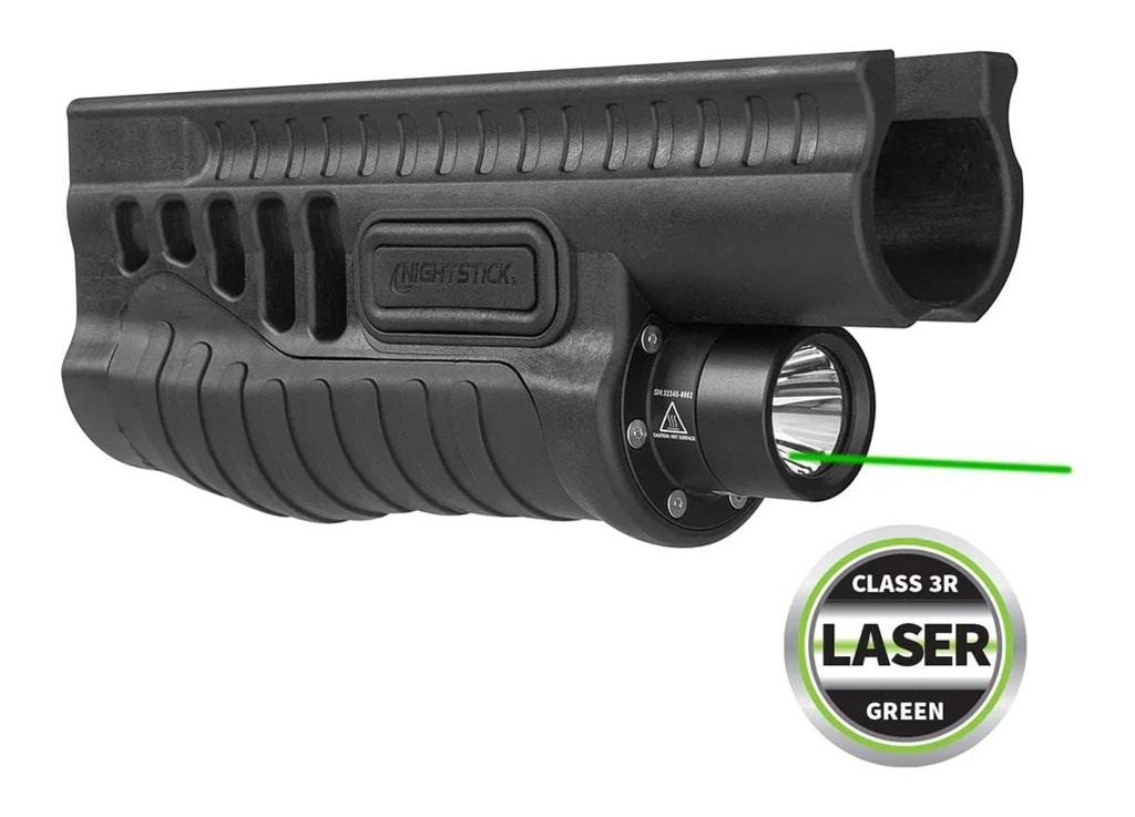 Nightstick SFL11GL Shotgun Forend Light Black 1200 Lumens White LED Green L view 2