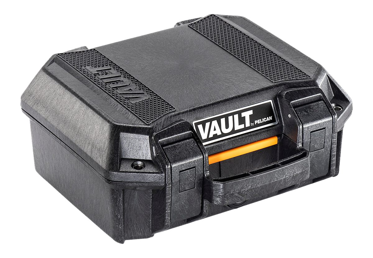 Pelican VCV100 Vault Case Small Black Polymer Holds Handgun