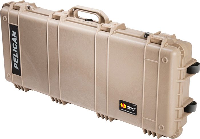 Pelican 1700 Case W/ Wheels 3 PC Foam Fits 34in Guns TAN view 2