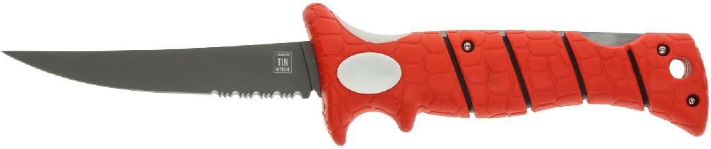 Bubba 5in Lucky LEW Folding Knife Medium Flex 1.5in Serrated