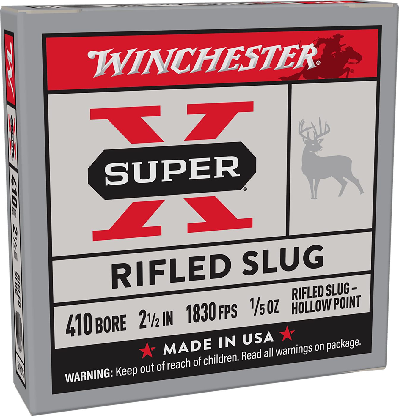 Winchester Ammo X41RS5 Super X 410 Gauge 2.50in 1/5oz Rifled Slug Shot 5 Pe