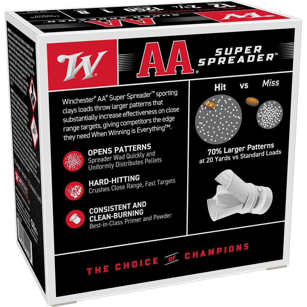 Winchester Ammunition AA Super Spreader Shotshells 12ga 2-3/4in 1oz 1250 fp view 2