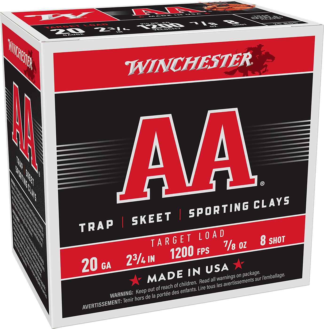 Winchester Ammunition Ammo AA208 20 Gauge 2.75in 7/8oz 8 Shot 25 Per Box/10