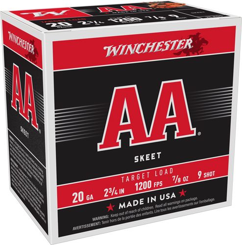 Winchester Ammunition AA 20GA 2.75in 7/8OZ 9 1200FPS 250RD Case LOT