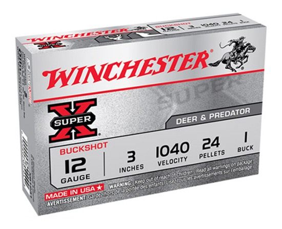 Winchester Ammunition Ammo XB1231 Super X 12 Gauge 3in 1 Buck Shot 5 Per Bo view 3
