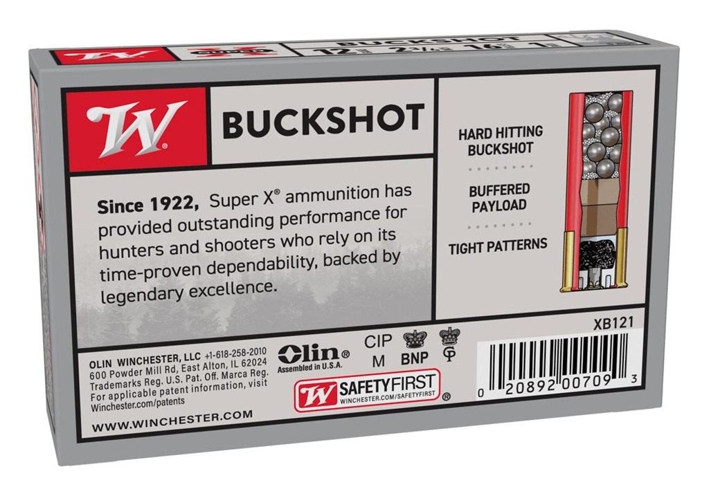Winchester Ammunition Ammo XB121 Super X 12 Gauge 2.75in 1 Buck Shot 5 Per view 2