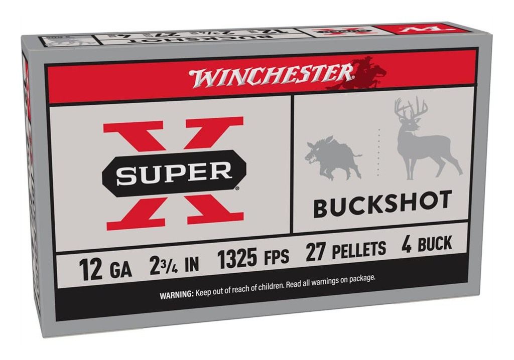 Winchester Ammunition Ammo XB124 Super X 12 Gauge 2.75in 27 Pellets 4 Buck