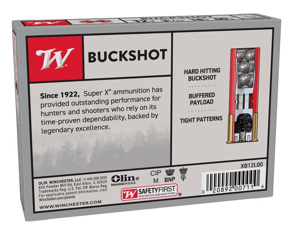 Winchester Ammunition Ammo XB12L00 Super X 12 Gauge 3.50in 18 Pellets 00 Bu