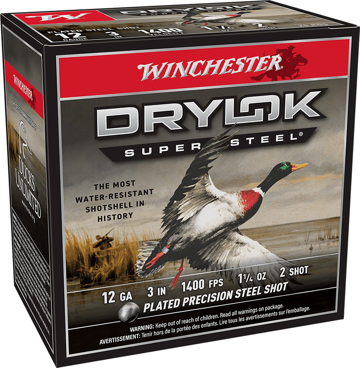 Winchester Ammo XSV1232 Drylok Super Steel Magnum 12 Gauge 3in 1 1/4oz 2 Sh