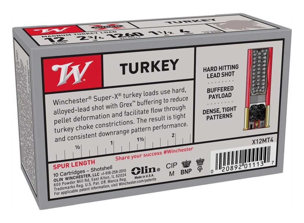 Winchester Ammunition Ammo X12MT4 Super X Magnum Turkey 12 Gauge 2.75in 1 1