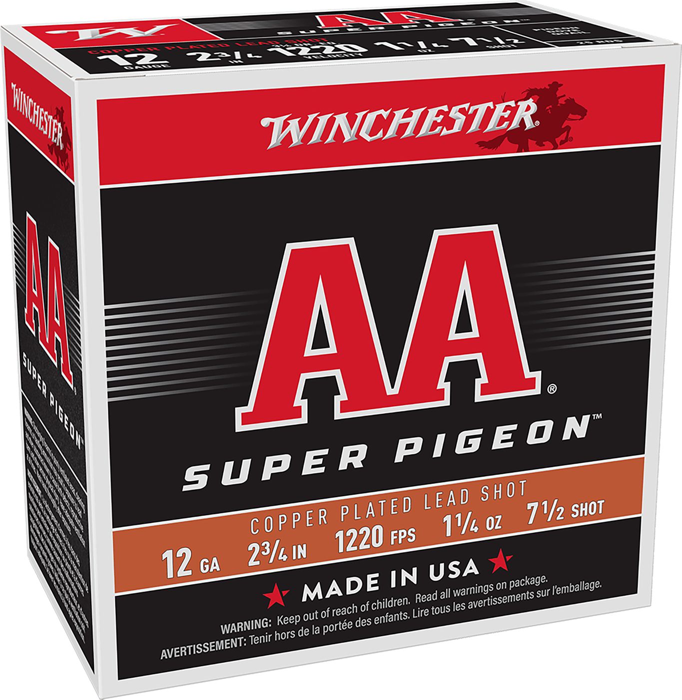 Winchester Ammunition Ammo AA12SP7 Super Pigeon 12 Gauge 2.75in 1 1/4oz 7.5
