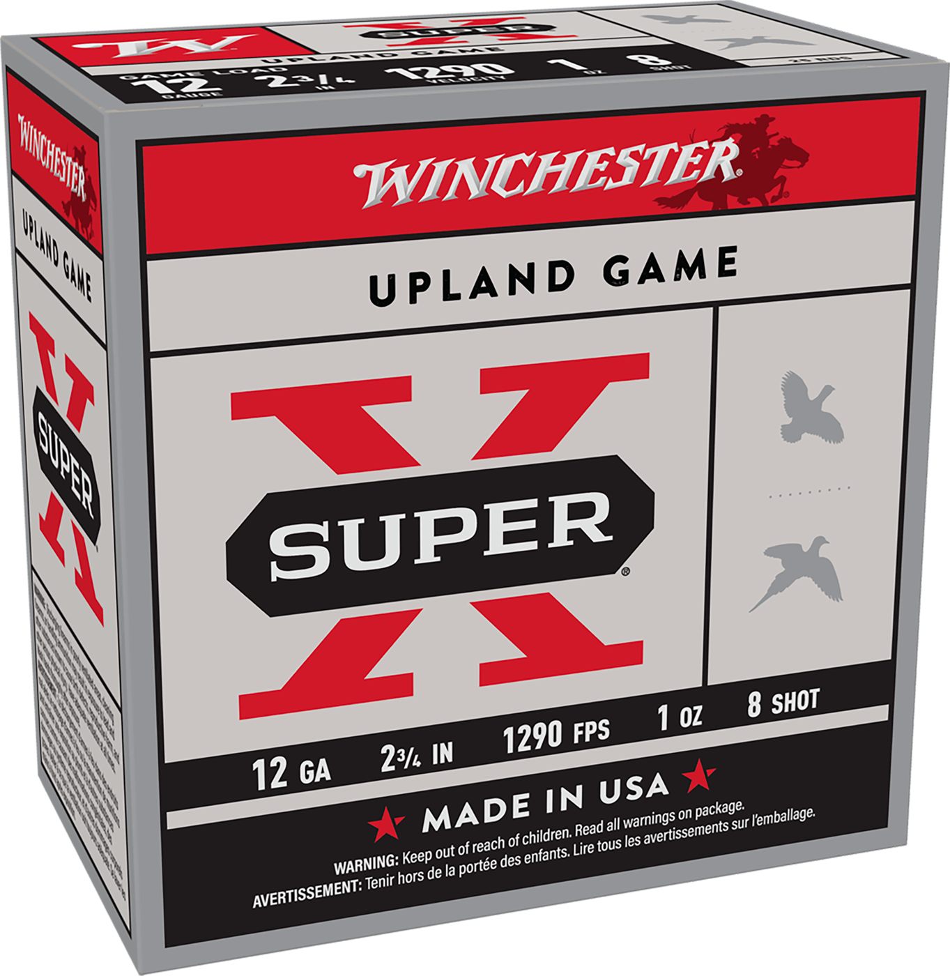 Winchester Ammo XU128 Super X Game Load 12 Gauge 2.75in 1oz 8 Shot 25 Per B