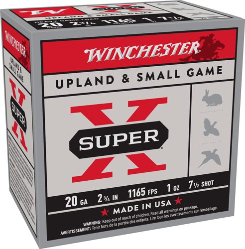 Winchester Ammunition Super-X 20GA 2.75in 1OZ 7.5 1165FPS 250RD Case